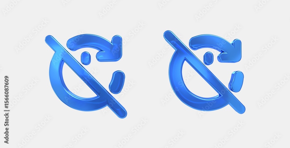 Aufkleber update disabled 3d icon on isolate white background