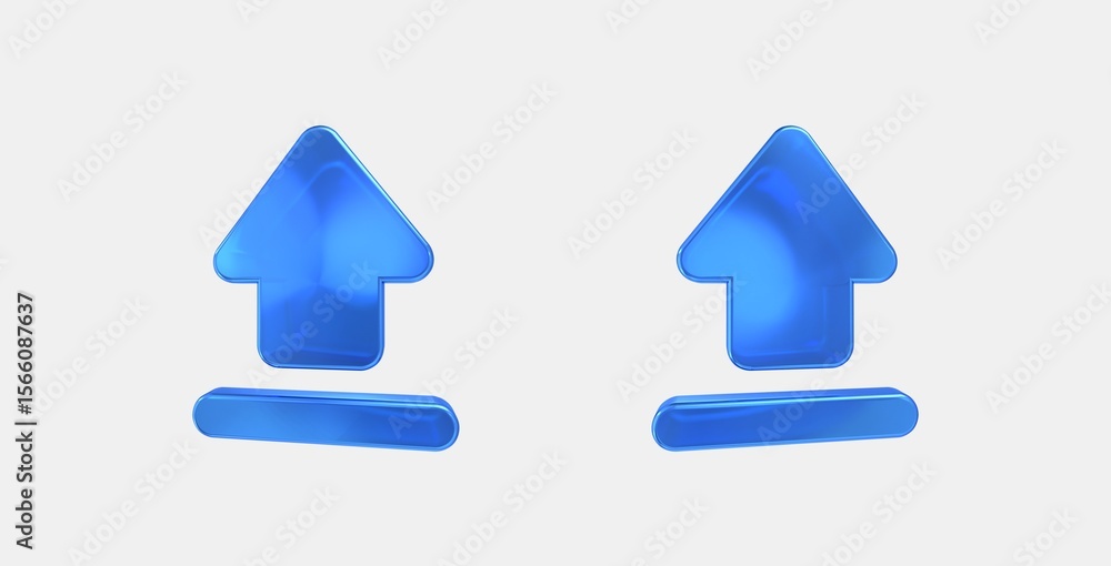Poster upload 3d icon on isolate white background