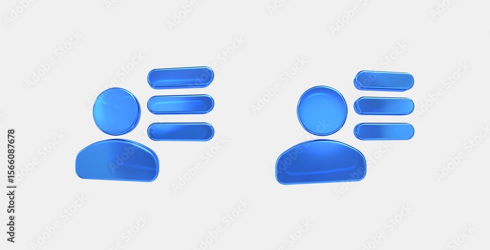 Poster user attributes 3d icon on isolate white background