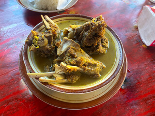 tengkleng kambing or goat tengkleng is a kind of soup with the main ingredient of goat bones....