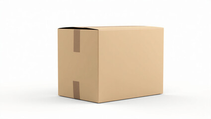 Editable Shipping Parcel Mockup with Delivery Labels Isolated on White