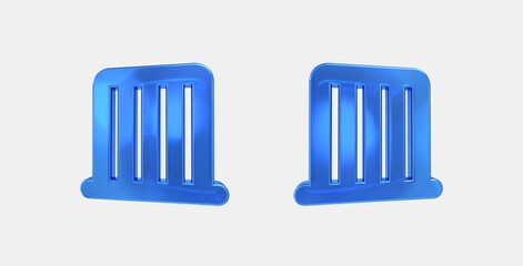 vertical shades closed 3D icon on isolate white background