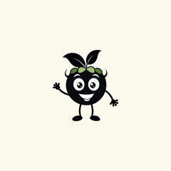 Funny doodle fruit cartoon with cute expression