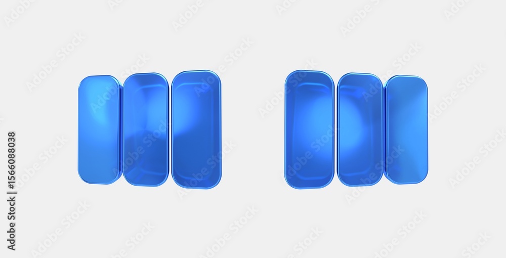 Poster view column 3d icon on isolate white background