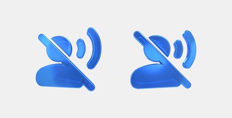 voice over off 3D icon on isolate white background
