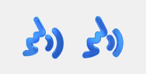 voice selection 3D icon on isolate white background