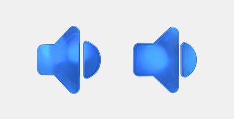volume down 3D icon on isolate white background