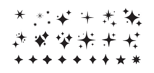 Shine star sparkle vector set. Sparkle star icons. Shine icon. Stars sparkle doodles vector Eps 10