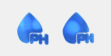 water ph 3D icon on isolate white background
