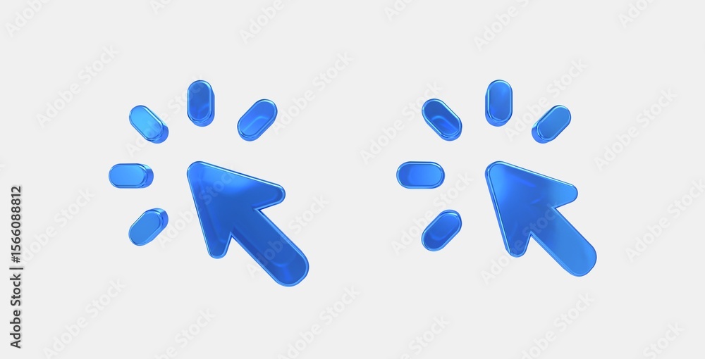 Poster web traffic 3d icon on isolate white background