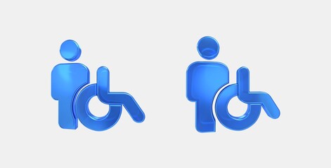 wheelchair pickup 3D icon on isolate white background