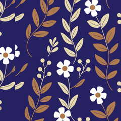 Scandinavian Daisy Dance on Deep Gray Canvas pattern
