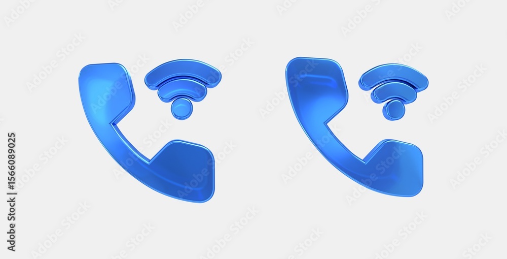 Poster wifi calling bar 3 3d icon on isolate white background