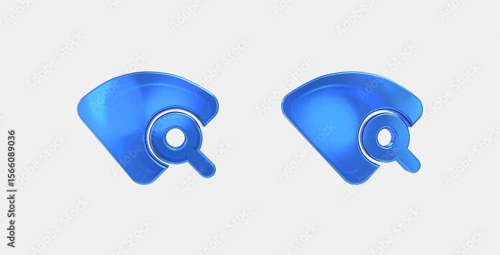 Poster wifi find 3d icon on isolate white background