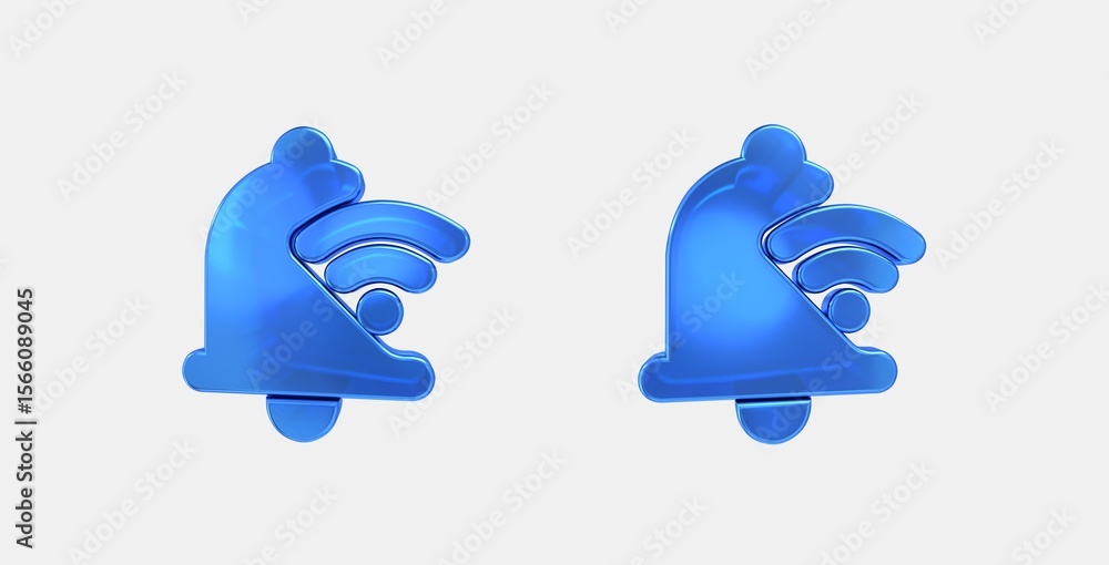 Poster wifi notification 3d icon on isolate white background