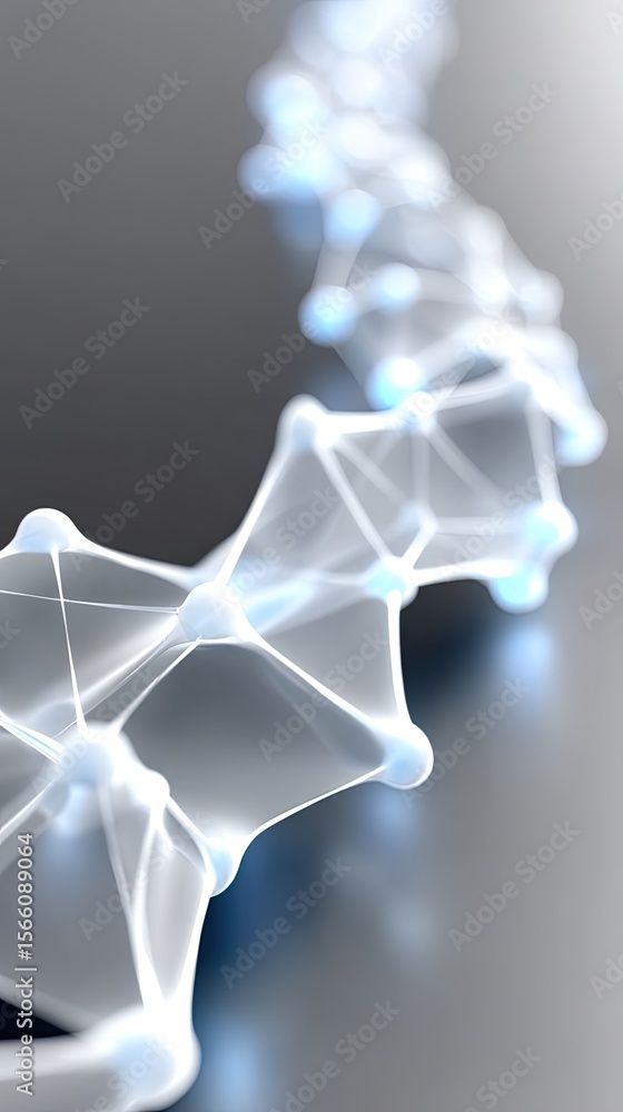 Aufkleber abstract digital network mesh structure with glowing white nodes