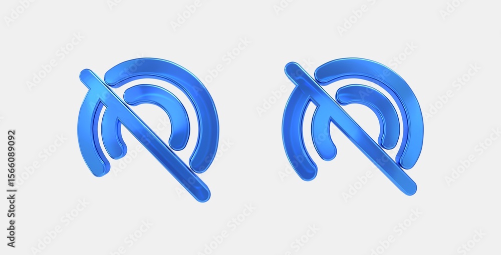 Poster wifi tethering off 3d icon on isolate white background