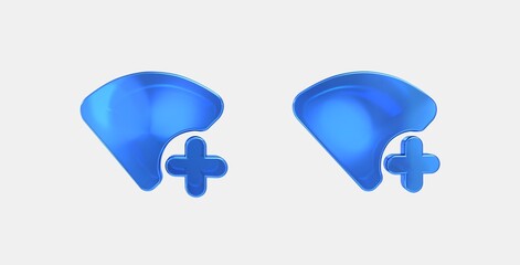 wifi add 3D icon on isolate white background