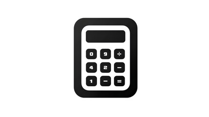 Single flat black icon of a calculator, representing finance or accounting, isolated on white background