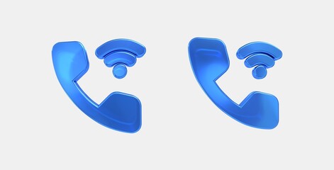 wifi calling bar 3 3D icon on isolate white background