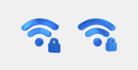 wifi password 3D icon on isolate white background