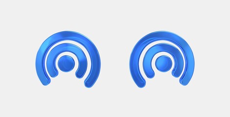 wifi tethering 3D icon on isolate white background