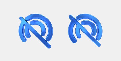 wifi tethering off 3D icon on isolate white background