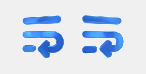 wrap text 3D icon on isolate white background