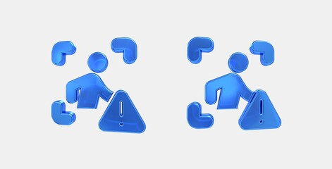 zone person urgent 3D icon on isolate white background
