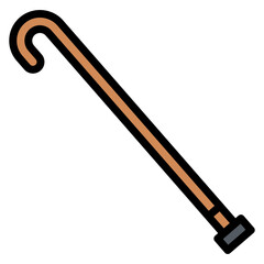 Walking Stick icon vector image. Can be used for Nursing Home.