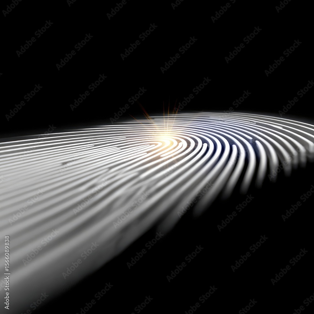Poster abstract fingerprint spiral pattern in low contrast