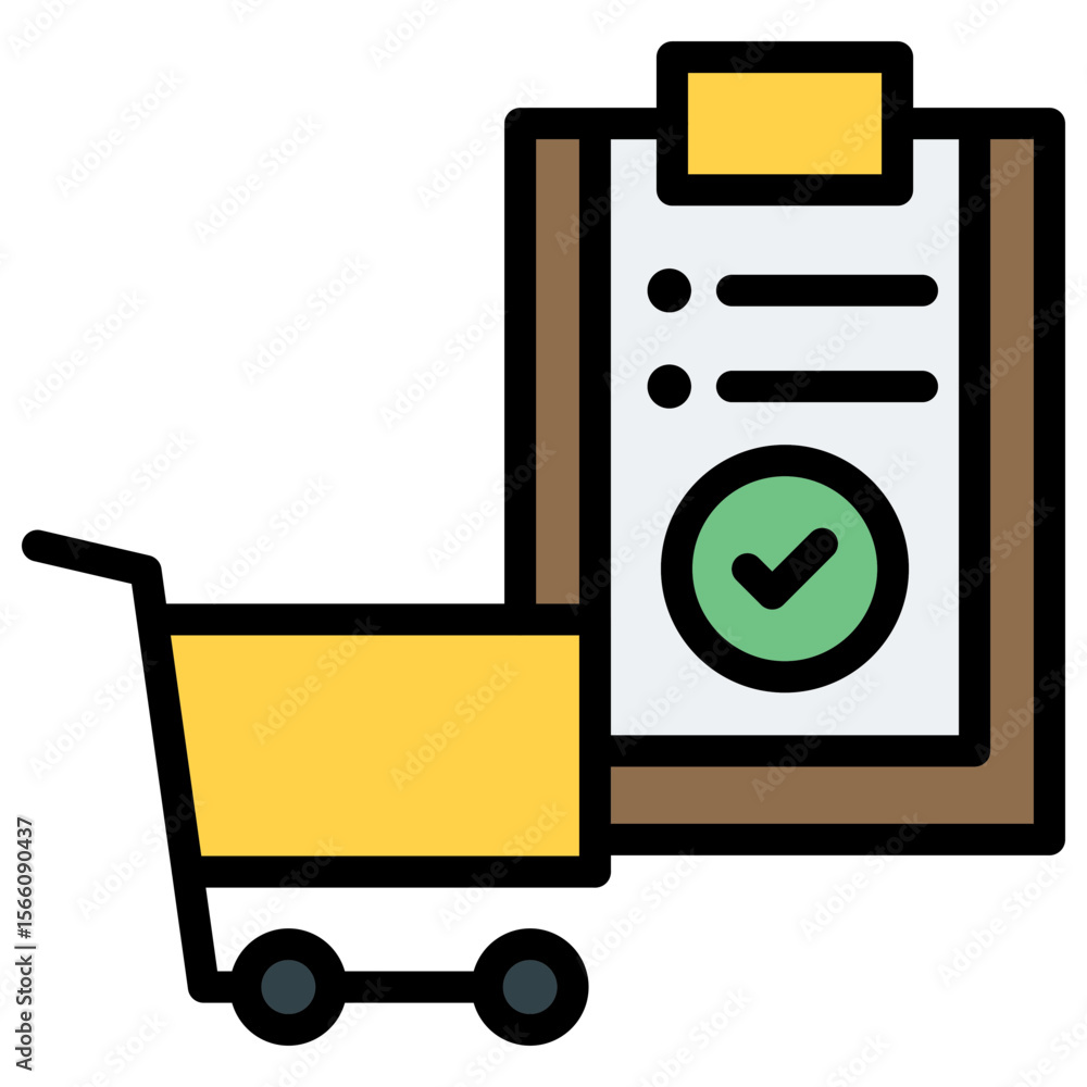 Poster cart confirmation icon vector image. can be used for ecommerce store.