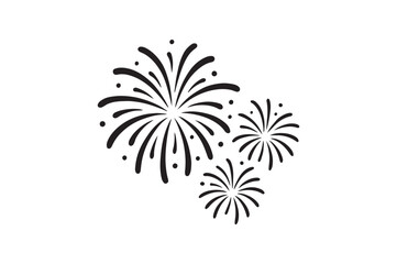 fireworks silhouette vector art illustration on white background