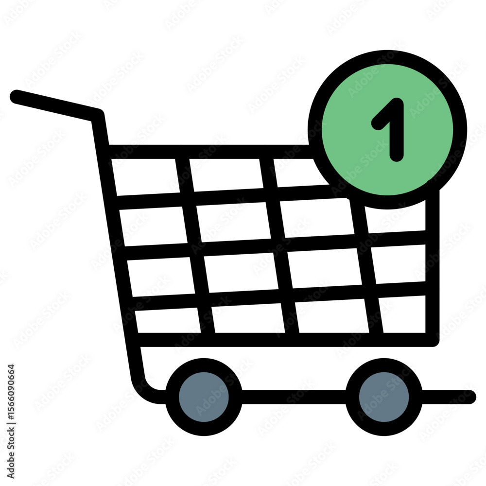 Aufkleber cart quantity icon vector image. can be used for ecommerce store.