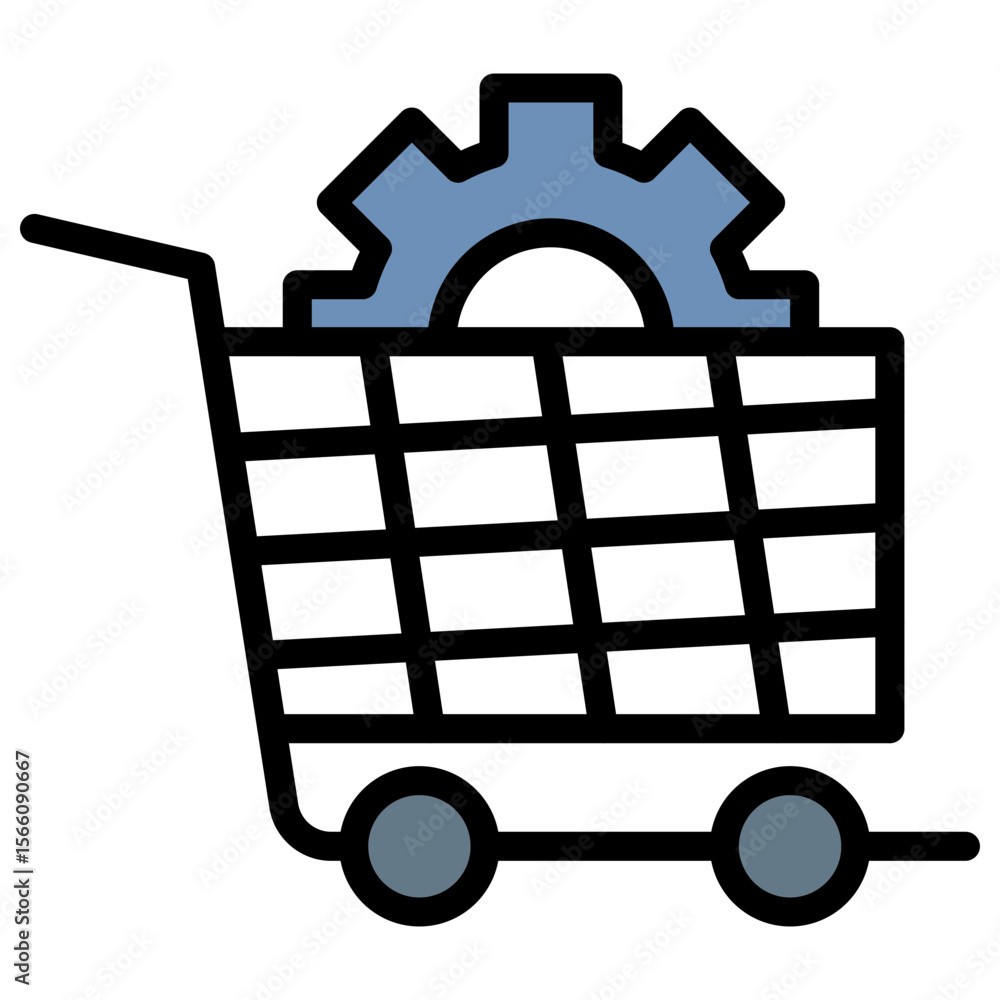 Poster cart processing icon vector image. can be used for ecommerce store.