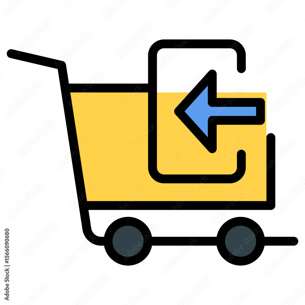 Aufkleber cart returned icon vector image. can be used for ecommerce store.
