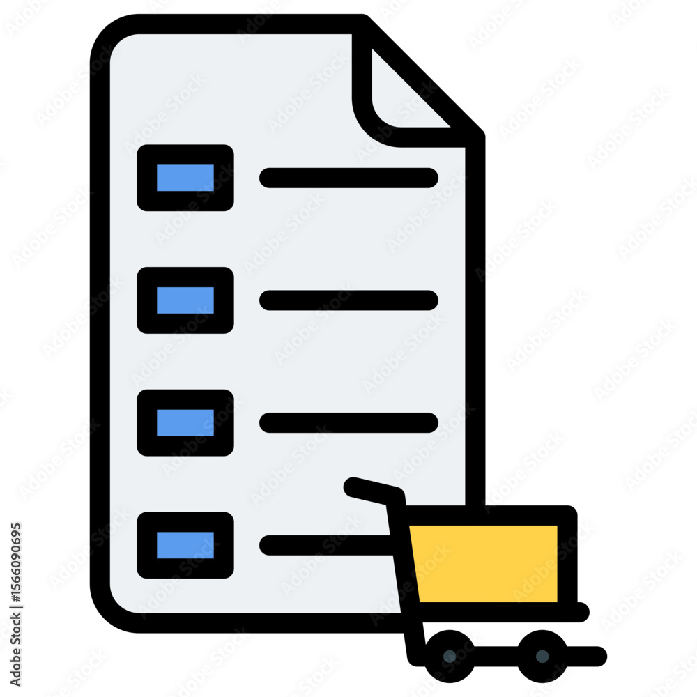 Poster cart summary icon vector image. can be used for ecommerce store.