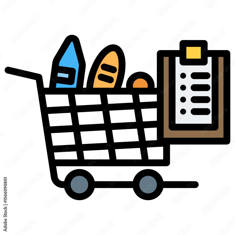 Poster cart total icon vector image. can be used for ecommerce store.