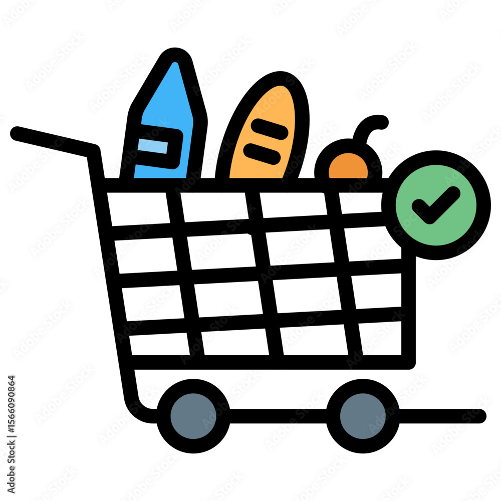 Poster checkout cart icon vector image. can be used for ecommerce store.