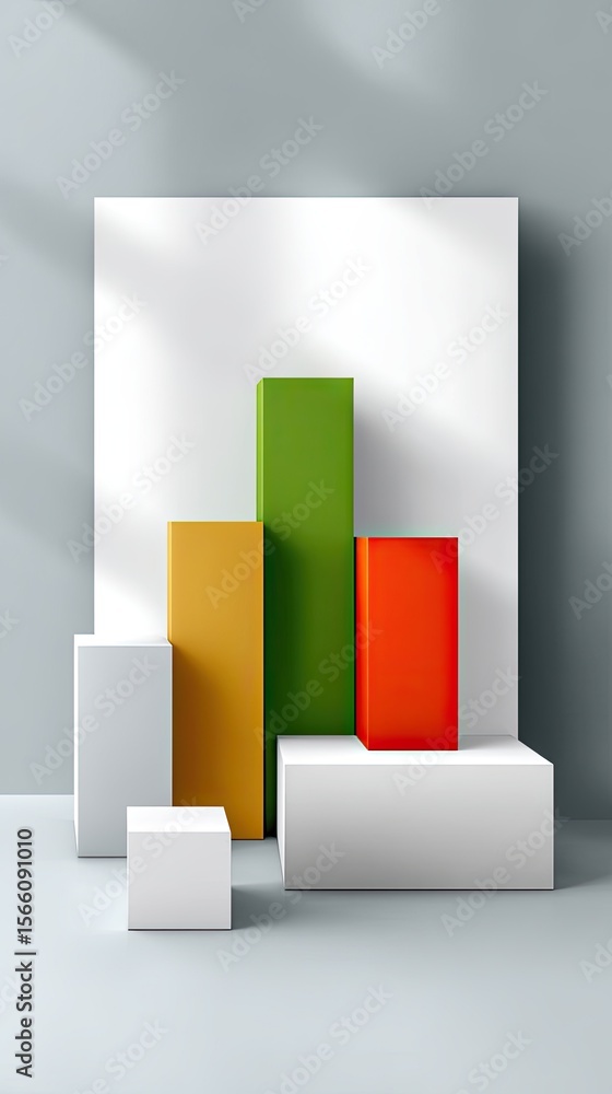 Poster abstract geometric chart with color blocks and minimalist design
