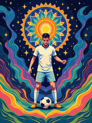  soccer player with influences of sacred geometry and psychedelic plant medicine