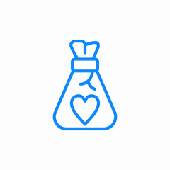 heart bag icon sign vector