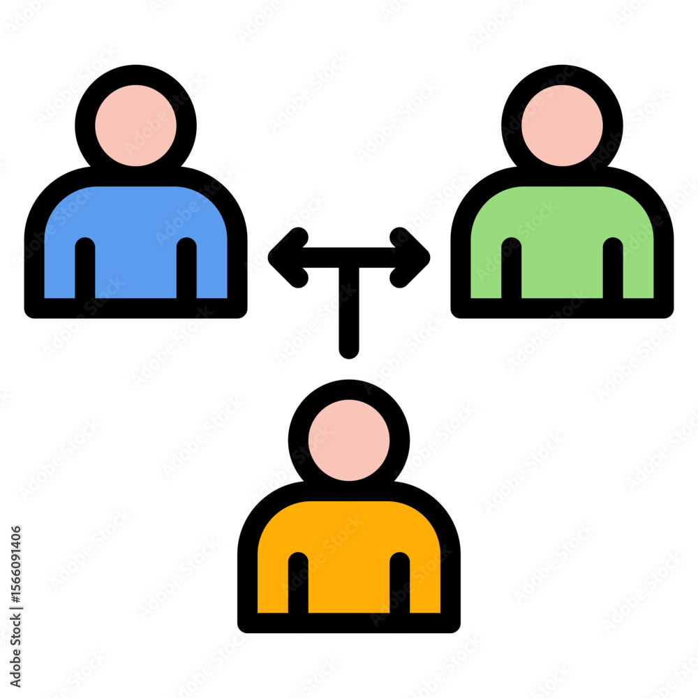 Poster coordination icon vector image. can be used for teamwork.