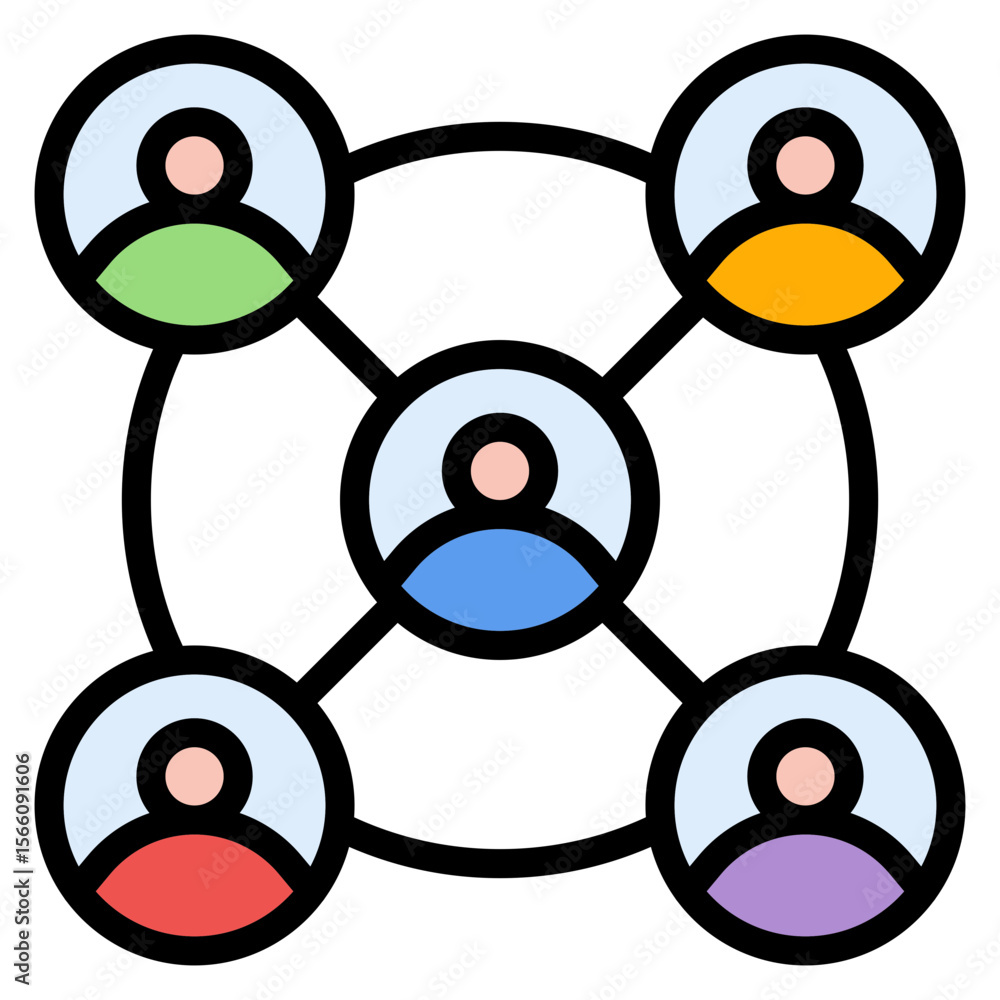 Poster interconnectedness icon vector image. can be used for teamwork.