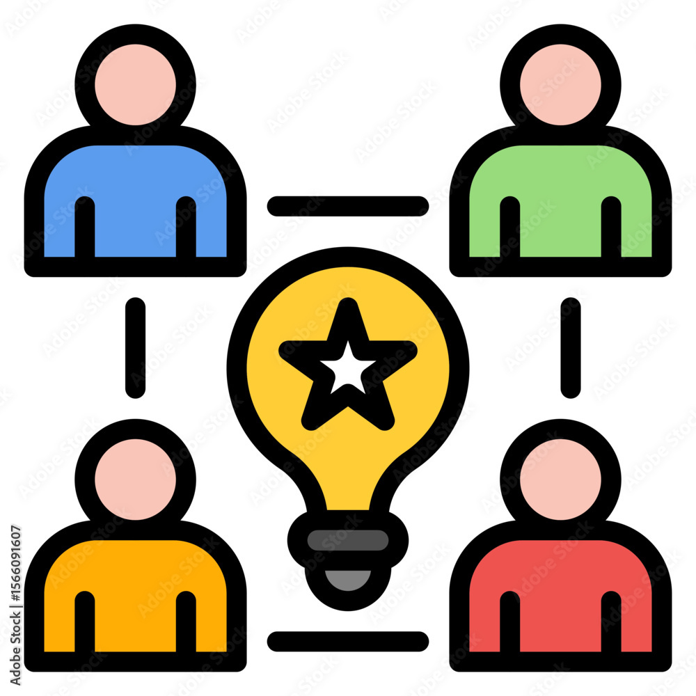 Poster group work icon vector image. can be used for teamwork.