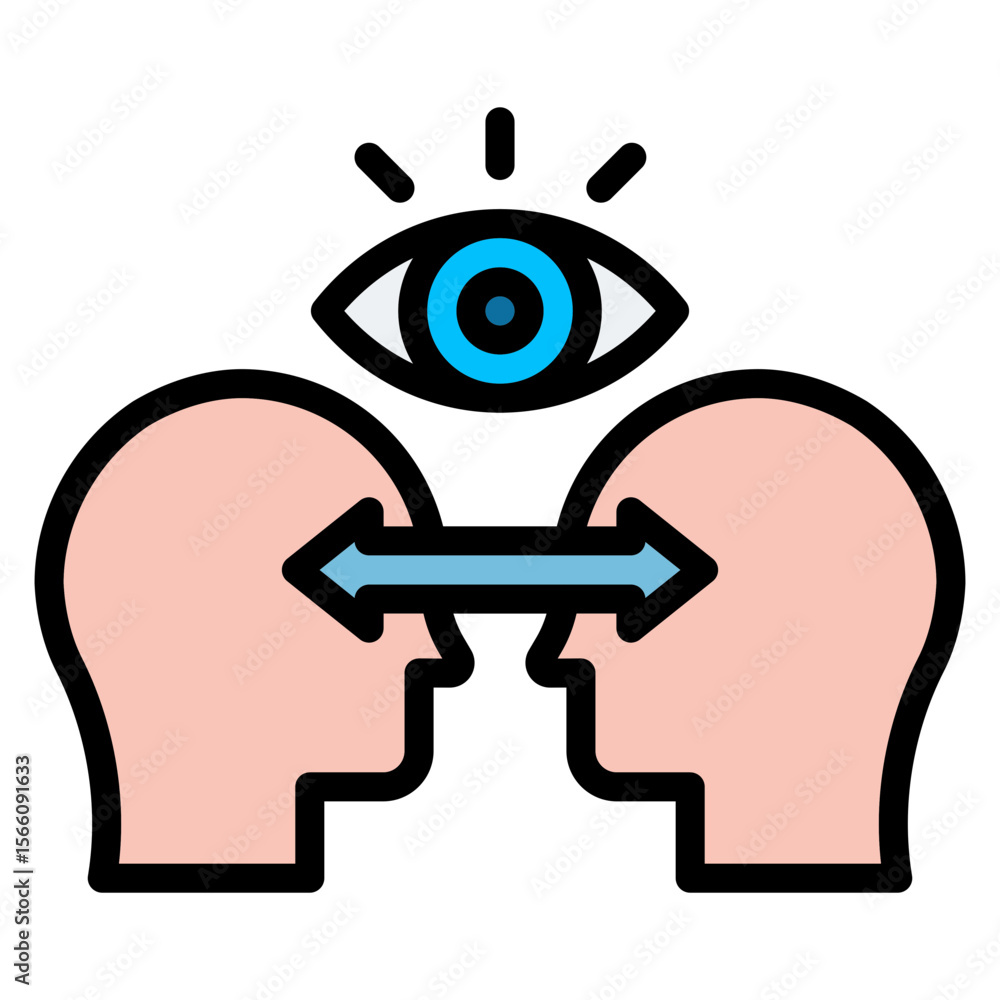 Poster shared vision icon vector image. can be used for teamwork.