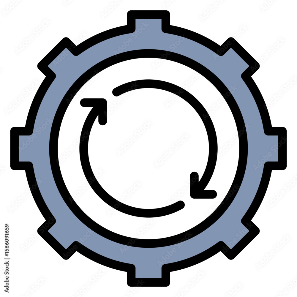 Poster synchronized progress icon vector image. can be used for teamwork.