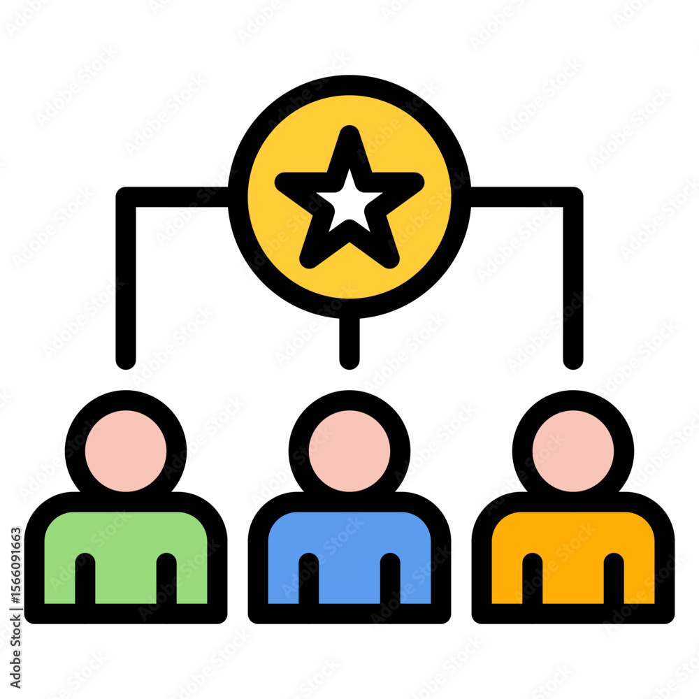 Poster shared goals icon vector image. can be used for teamwork.