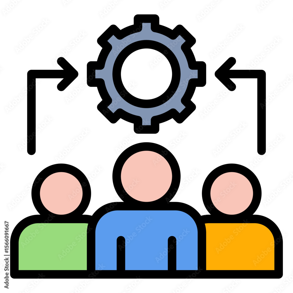 Poster synergetic solutions icon vector image. can be used for teamwork.