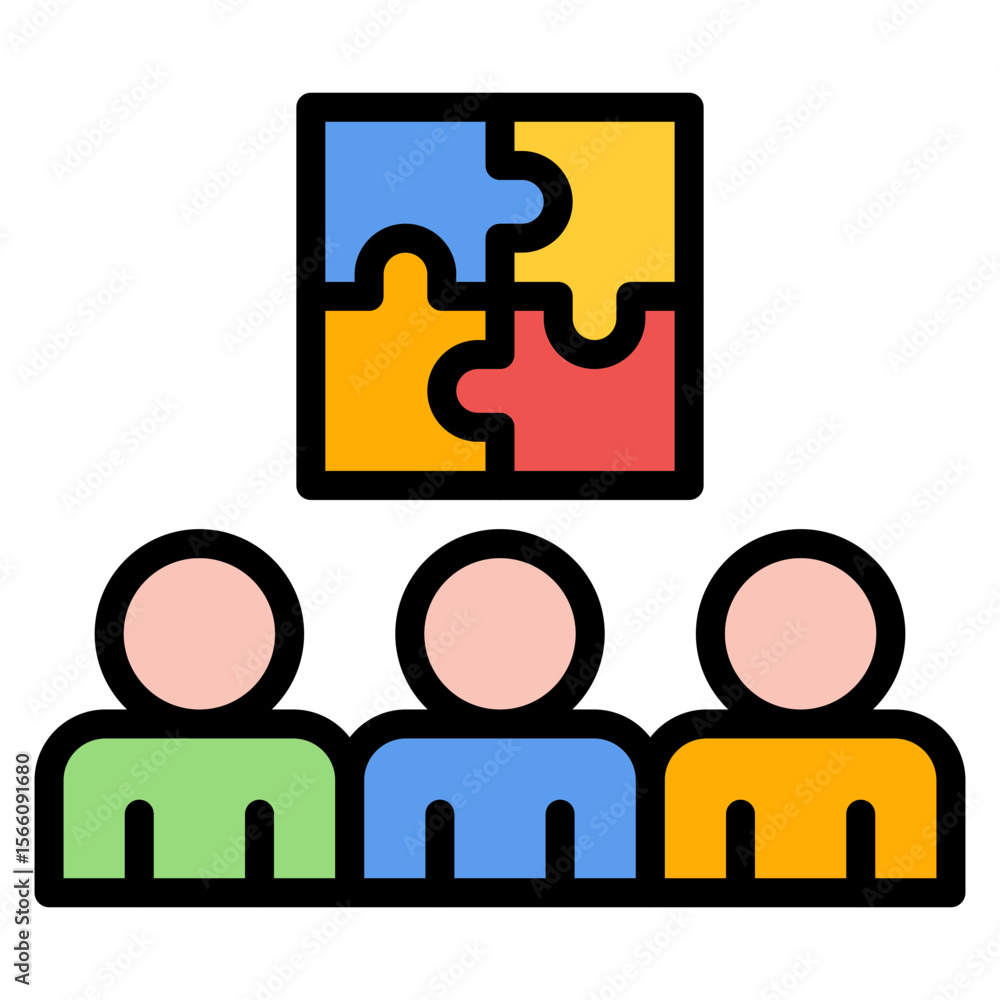 Poster team building icon vector image. can be used for teamwork.